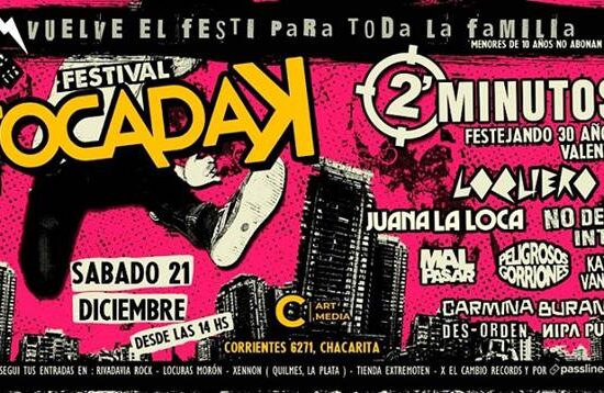 ¡2 Minutos festejará los 30 años de “Valentín Alsina” en el Festival Tocadak!