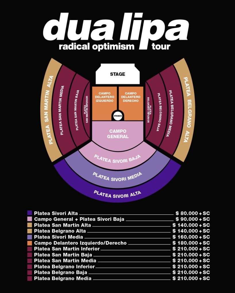 Dua Lipa confirma show en Argentina: fecha, lugar y cómo conseguir entradas 3 dua lipa precios