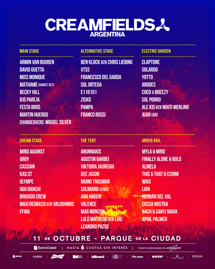 LINEUP POR ESCENARIO