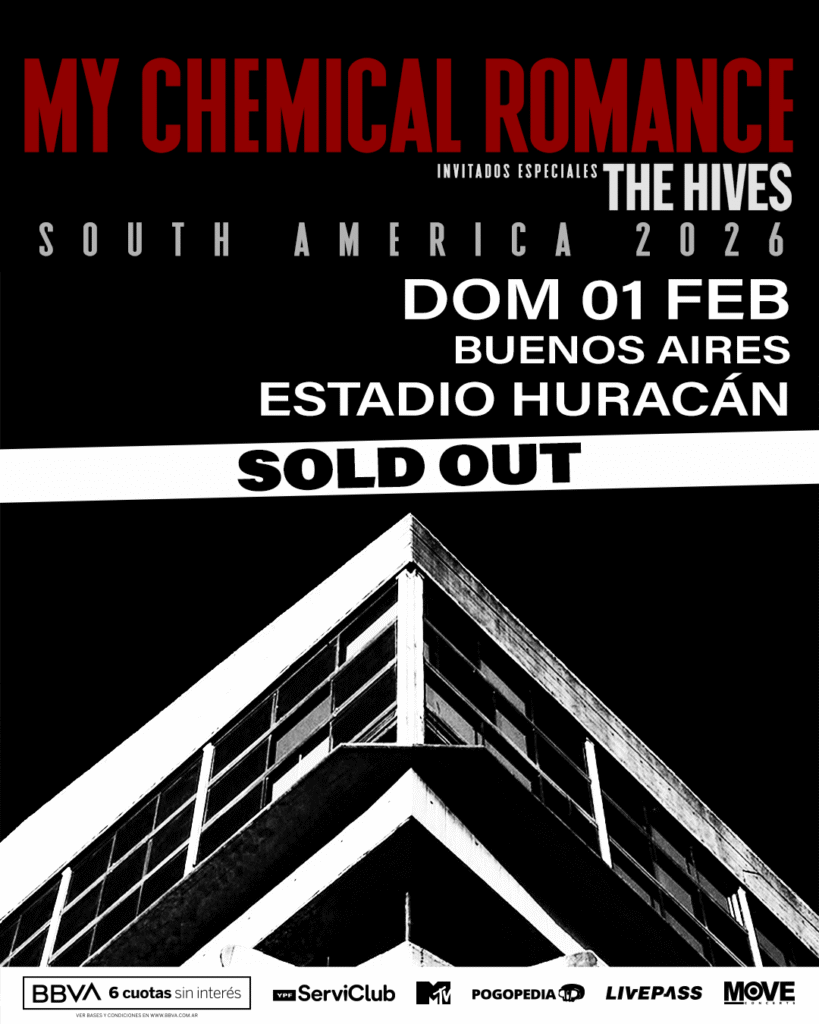 EMO-TIVO: MY CHEMICAL ROMANCE AGOTA SU SHOW EN LA ARGENTINA 2 1080x1350 MCM RRSS CON YPF SOLDOUT