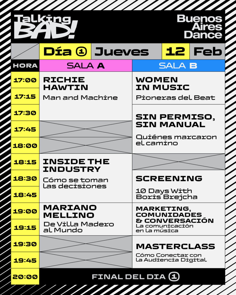 BAD TALKS CRONOGRAMA calendar jueves feed