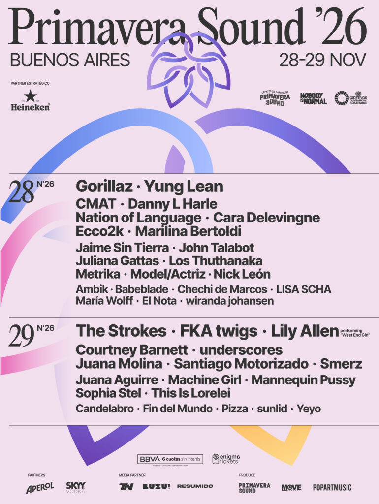 PRIMAVERA SOUND BUENOS AIRES: EL FESTIVAL REVELÓ EL LINE UP DÍA POR DÍA 2 PS26 lineup por dia feed
