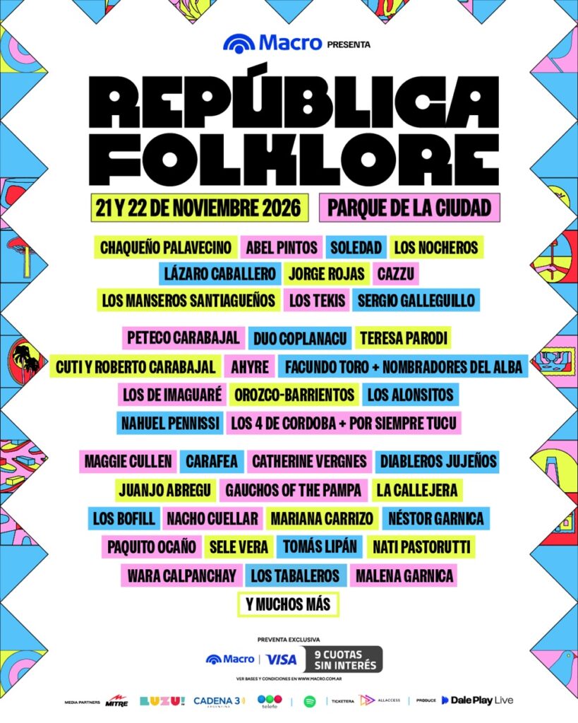 REPÚBLICA FOLKLORE: EL FESTIVAL PRESENTA SU LINE-UP 2 RF GRILLA 1