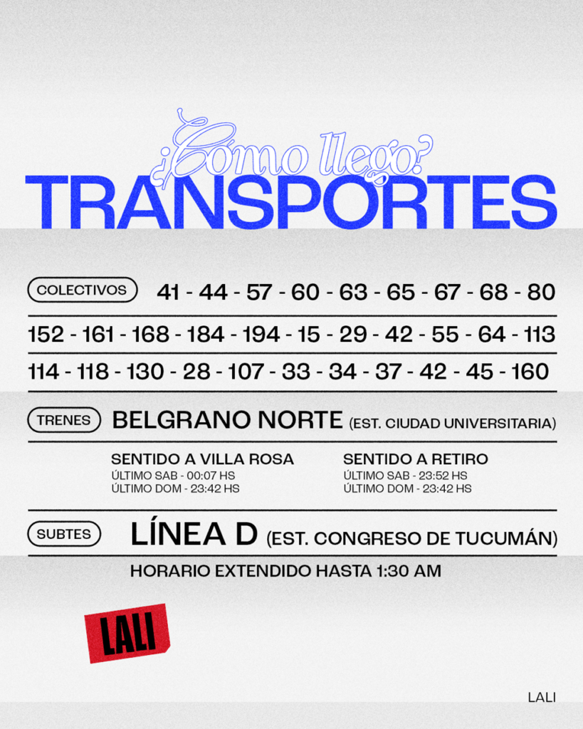 LALI EN RIVER: Todo lo que tenés que saber para vivir la fiesta del pop 5 4 TRANSPORTES