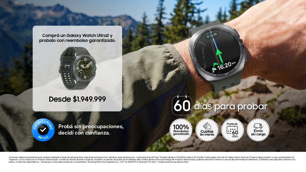 Samsung Argentina amplía el programa “Comprá y Probá” para la nueva Serie Galaxy Tab S12 y el Galaxy Watch Ultra2 3 Q3 Buy Try WATCH ULTRA 2.jpg 1000x563 1